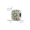 Black Bow Jewelry Sterling Silver with Yellow Crystals November Lattice Bead Charm - 4 of 4