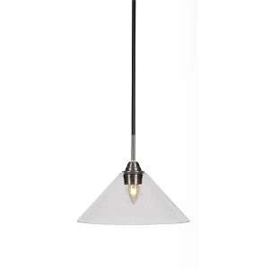 Toltec Lighting Paramount 1 - Light Pendant in  Matte Black/Brushed Nickel with 12" Clear Bubble Shade - 1 of 1
