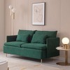 Modern Upholstered Loveseat Sofa,Emerald Cotton Linen---63.8",Modern Appearance Design - image 3 of 4