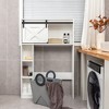 Costway Over the Toilet Bathroom Storage Cabinet with Sliding Barn Door & Shelves White - 4 of 4