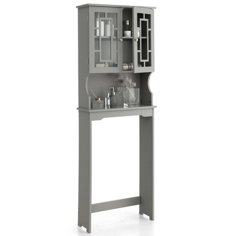 Costway Bathroom Wall Mount Storage Cabinet Single Door W/height Adjustable  Shelf Grey : Target