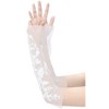 INSPIRE CHIC Women's Lace Floral Pearl Bowknot Polka Point Arm Fingerness Length Sleeves for Elegant Bridge Wedding Gloves 1 Pair - 4 of 4