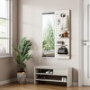 KWPZQEB Wall Mounted Full Length Mirror, Full Body Mirror with Shelf & Hook, Wall Mirror with Storage Multifunctional Design for Bedroom, Entry - 3 of 4