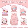 Hachikiko 15.6 Inch Laptop School Bag with Reflective Strip, Cute Kawaii Backpack for Elementary & Middle School,Pink Girls Backpack for Ages 6-14 - 3 of 4