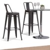Sapphtopaz 39" Metal Bar Stool Industrial High Chair with Footrest and Slat Backrest Counter Height Barstools Set of 2 for Kitchen Island - 4 of 4