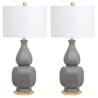 gray and gold lamp