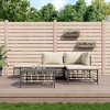 vidaXL 5-Piece Patio Lounge Set – Anthracite Poly Rattan Outdoor Furniture Set, Includes Cushions and Coffee Table, Durable and Weather-Resistant - 2 of 4