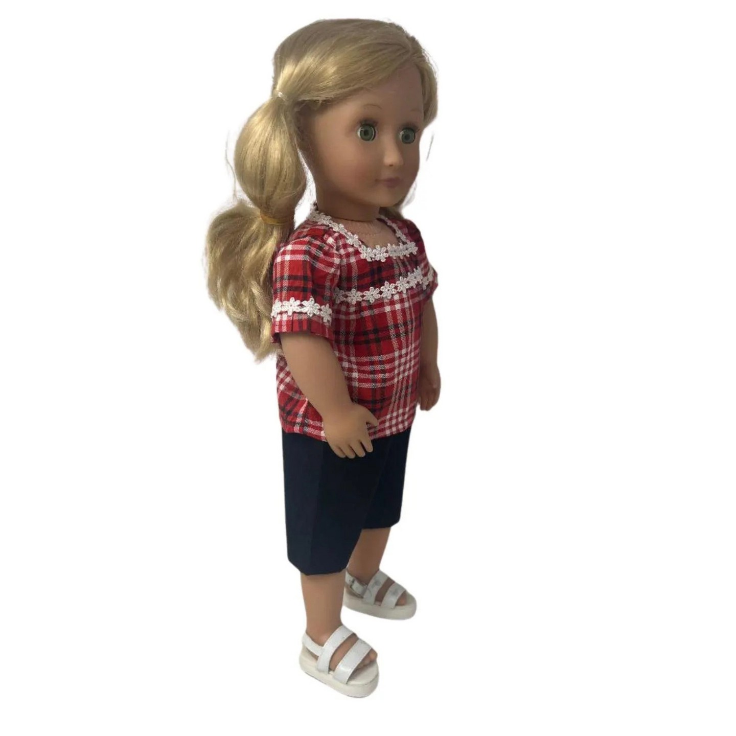 Детские аксессуары для кукол Doll Clothes Superstore Red, White & Black Shirt and Shorts Outfit for 18 Inch Girl Dolls, цвет: Красный — фото 3