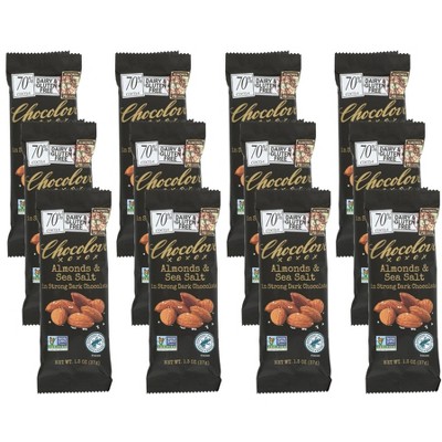 Chocolove Almond and Sea Salt Dark Chocolate Bar - 12 bars, 1.3 oz each