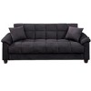 Contemporary Living Room Adjustable Sofa Ebony Polyester Couch Plush Storage Couch 1pc Futon Sofa w Pillows - 3 of 4