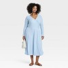 Women's Long Sleeve Rib-Knit Midi Wrap Dress - Ava & Viv™ - 3 of 3