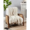 Saro Lifestyle Saro Lifestyle Woven Throw Blanket With Striped Design, Ivory, 50"x60" - 4 of 4