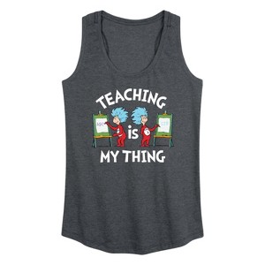 Women's - Dr. Seuss - Teaching Is My Thing Graphic Racerback Tank - 1 of 4