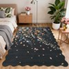 Washable Floral Living Room Rugs, Modern Farmhouse Butterflies Print Botanical Carpet for Bedroom, Soft Non Slip Floor Cover for Girls Nursery Room - 4 of 4