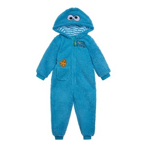 Sesame Street Baby Cozy Faux Sherling Zip Up Cosplay Costume Coverall Newborn to Infant - 1 of 4