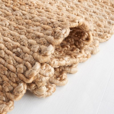 Natural Hand-Woven Jute and Sisal Rectangular Area Rug