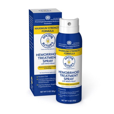 Read reviews and buy Doctor Butlers Doctor Butlers Hemorrhoid Spray, 1 Count at Target. Choose from Same Day Delivery, Drive Up or Order Pickup. Free standard shipping with $35 orders. Expect More. Pay Less.