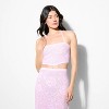 Women's Rose Pointelle Halter Pullover Sweater - Wild Fable™ - 2 of 3