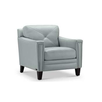 Anne Leather Chair Light Blue - Abbyson Living