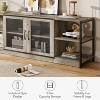 Farmhouse TV Stand for 75/80 inches TVs, Entertainment Center with Storage Cabinet and Mesh Doors, Industrial Media Console Cabinet Table - 3 of 4