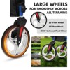 All Terrain Walkers for Seniors, Rollator Walker with Seat, Shock Absorber 12 in Rubber Wheels Foldable Lightweight Aluminum Walkers with Backrest - 3 of 4
