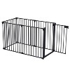 Dolonm Adjustable Safety Gate - 6&8 Panels Baby & Pet Playpen, Fireplace Guard, Stair Barrier with Walk-Through Door, Heavy-Duty Steel - 4 of 4