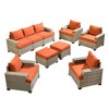 XIZZI All-Weather Rattan Furniture, Sectional Sets w/ Optional Solar Light-Up Coffee Table & Ottoman, Choose 6-9pc Configs in 8 Fade Resistant Colors - 2 of 4