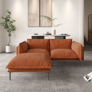 WJSHome Modular Velvet Sectional Sofa with Chaise,74" Modern L-Shaped Couch for Living Room, 8" High Metal Legs - 1 of 4