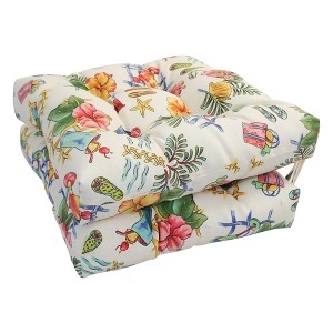 Blazing Needles, 16-inch Spun Polyester Outdoor Square Tufted Chair Cushions (Set of 2) - 1 of 1