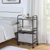 SunnyPoint Minimalist Style 3 Tier Utility Rolling Shelf Cart Black (YP-3TC-B) - 4 of 4