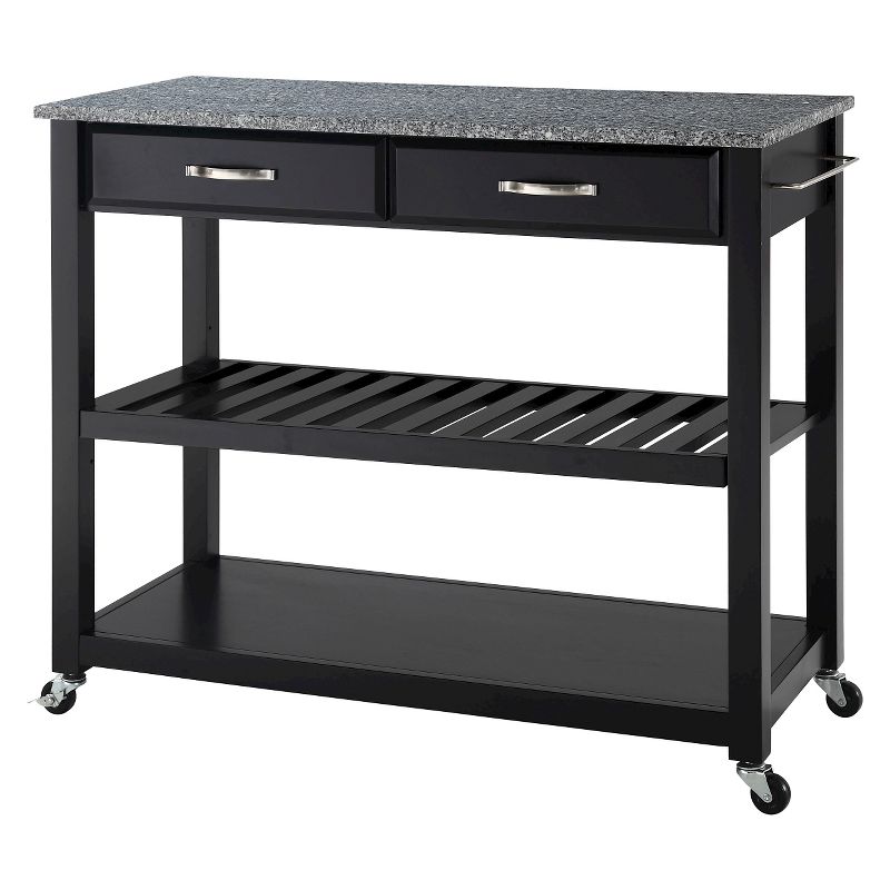 Solid Granite Top Kitchen Cart/Island with Optional Stool Storage - Crosley, 1 of 9