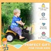 Digger Ride-on Truck Kids Car with Horn, Excavator Ride-on Toy, Imaginative Toy Construction Car, 6 Wheels & Detachable Trailer - 4 of 4