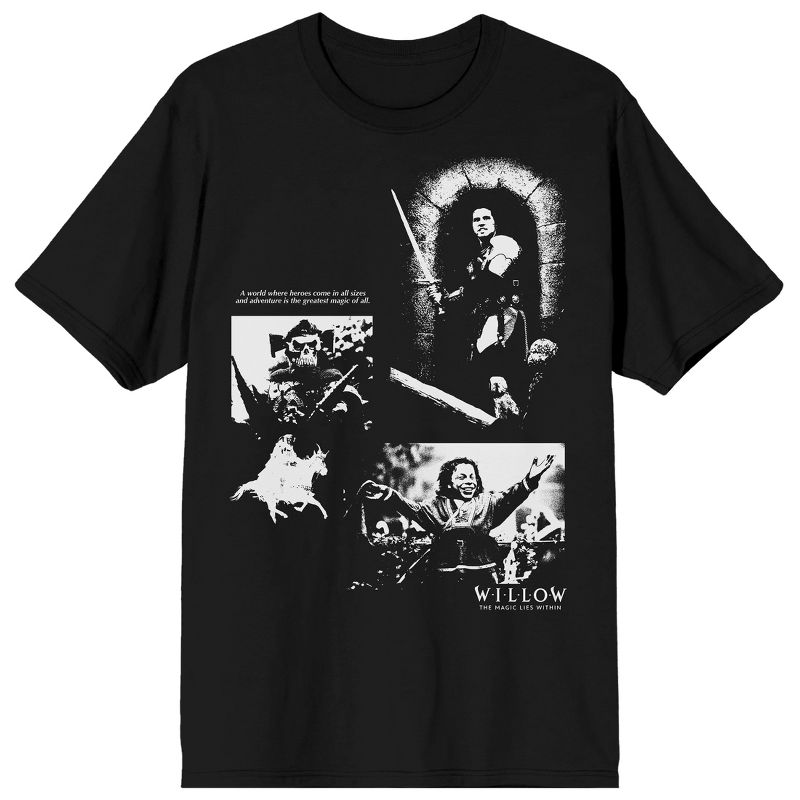 Willow (1988) Character Collage Men's Black Graphic Tee, 1 of 3