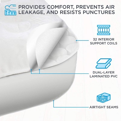 Ivation Twin White PVC Raised Air Mattress with Built-In Pump