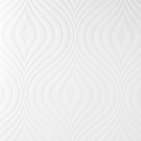 Curvy White Paintable Wallpaper : Target