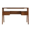 Crownfield Mid-Century Modern Writing Desk with Storage Dark Tobacco -  Aiden Lane