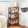 Slim Storage Cart 4 Tier Narrow Kitchen Rolling Cart on Wheels , Mobile Utility Cart Shelving Unit - 4 of 4