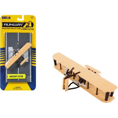 Wright Flyer Biplane Aircraft Beige with Runway Section Diecast Model Airplane by Runway24