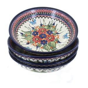 Blue Rose Polish Pottery 1013 Zaklady Large Salad Bowl Set - 1 of 1