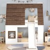 Kumasinova Twin Size Wood House Bunk Bed with Roof, Ladder & 2 Windows –Solid Pine Twin Size Bed Frame for Kids' Bedrooms/Small Spaces - 2 of 4