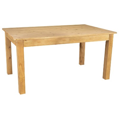 Taylor & Logan 60"x38" Ingles Rectangular Dining Table Brown: Solid Pine, Rustic, Indoor & Outdoor Use