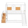 GDFStudio Hodgson Twin Over Twin Metal House Bunk Bed with Slide and Storage Staircase - 4 of 4