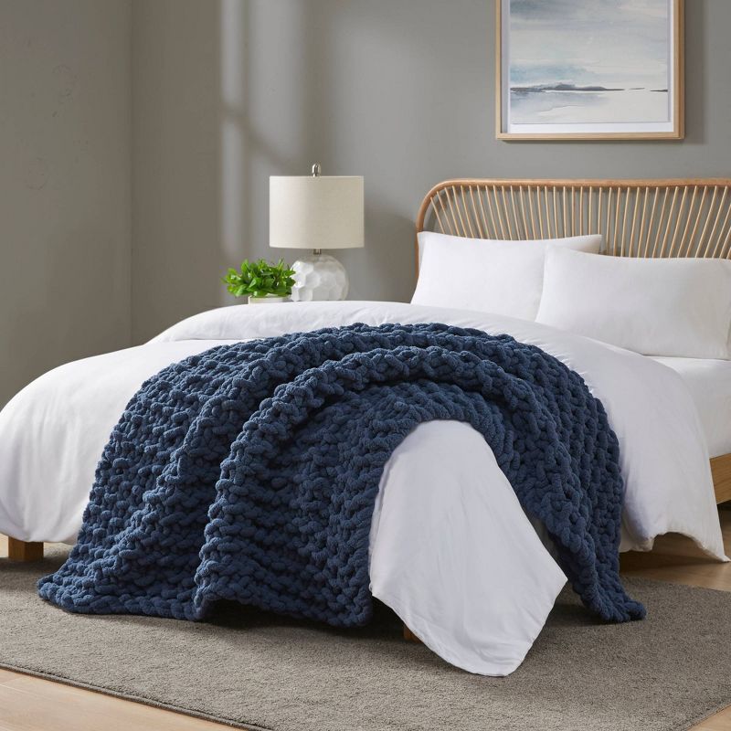 50"x60" Chenille Chunky Knit Throw Blanket - Madison Park, 5 of 10