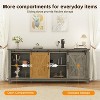 TackView Farmhouse TV Stand for 75" Television, Adjustable Shelf Media TV Stand with Storage & Barn Doors,for Living Room - 4 of 4