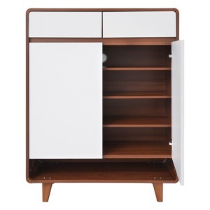 YIYIBYUS Shoe Storage Cabinet Floor Shoe Storage Organizer Rack With 2 Doors - 1 of 4