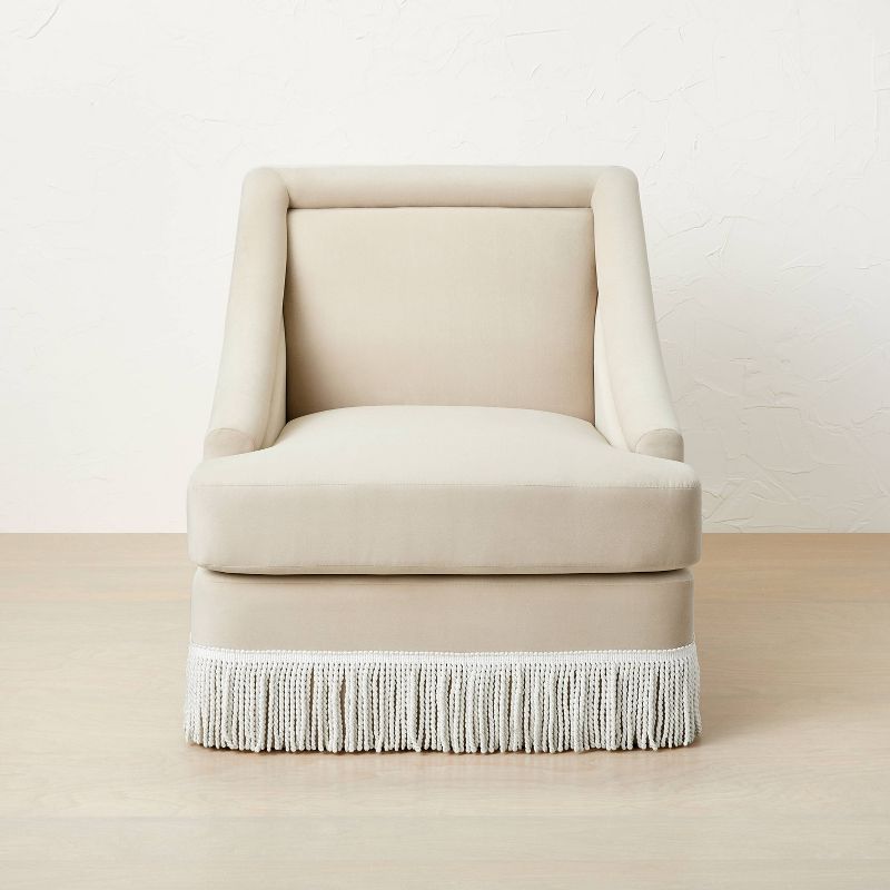 Alberhill Velvet Accent Chair with Fringe - Opalhouse™ designed with Jungalow™, 3 of 12