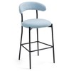 SKRAN 2pcs - Counter Height Bar Stools Set,Teddy fabric cover kitchen island counter, with Black Metal Legs & Footrest, for Kitchen,Living Room,Pub - 4 of 4
