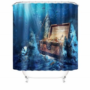 Deep Sea Treasure Shower Curtains for Bathroom Waterproof Fabric Bath Curtain Durable Soft Stylish Bathroom Decor 72x72 Inch - 1 of 1