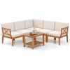 Costway 6 PCS Acacia Wood Patio Furniture Set with Cushions and 2-Tier Coffee Table - image 2 of 4