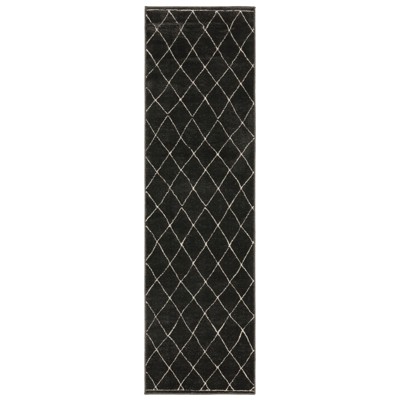 Oriental Weavers Raylan RAY12 Charcocal/Ivory Indoor Area Rug - 2'3" x 7'6"